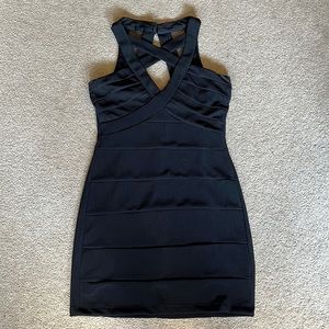 Crystal Doll fitted  black dress